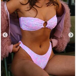 NWOT Kulani Kinis Black Ribbed Bikini Set Small